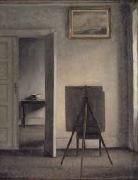 Interior with the Artists Easel Vilhelm Hammershoi